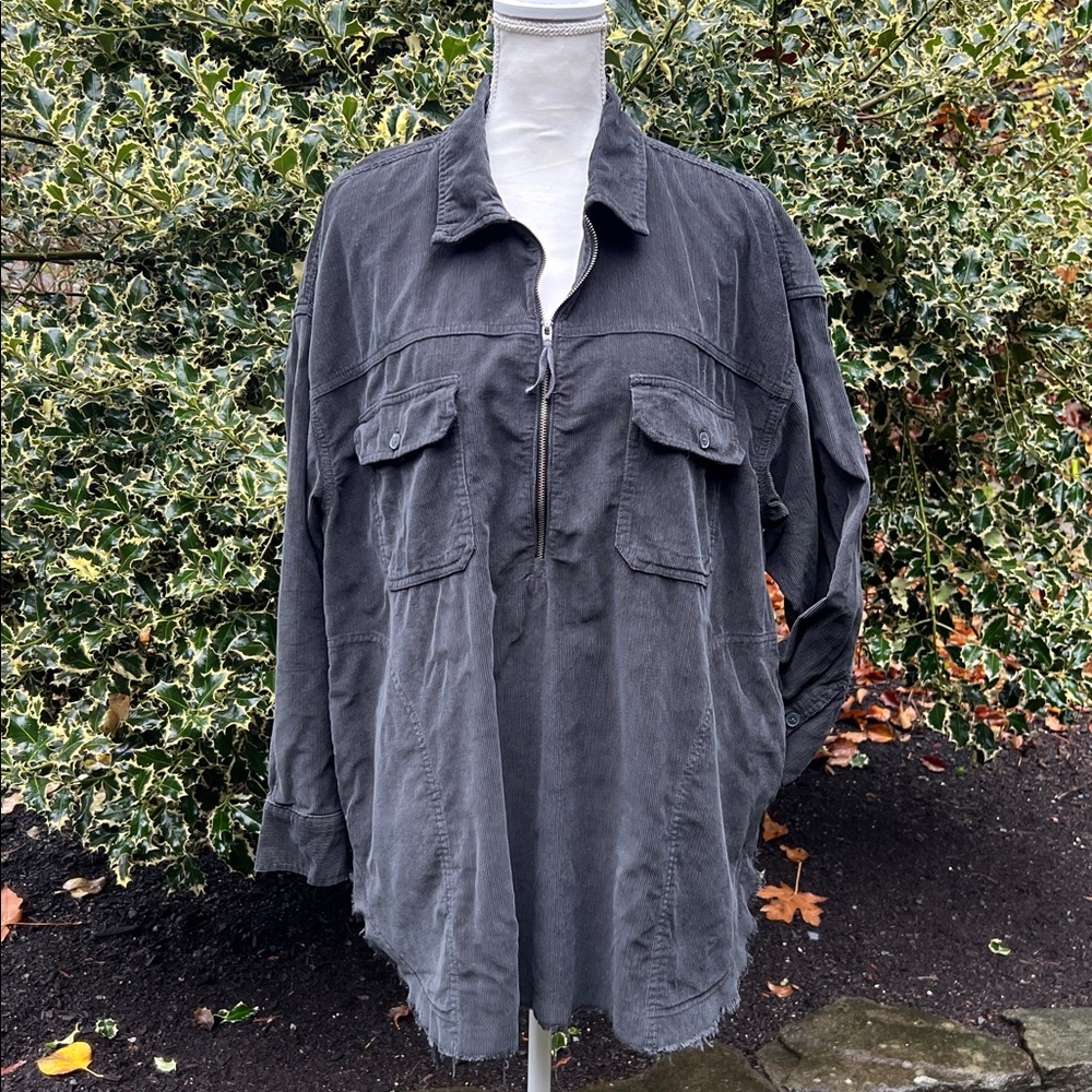 aerie Offline Corduroy Quarter Zip Shacket